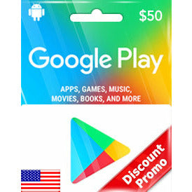 Google Play $50 - بطاقة قوقل بلي 50 $ امريكي